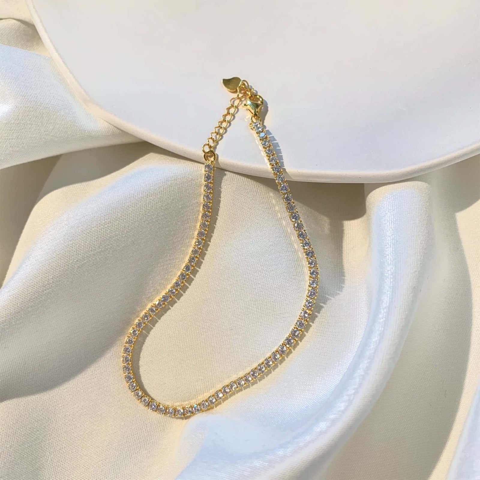 2mm Tennis Bracelet Gold Plated Sterling Silver
