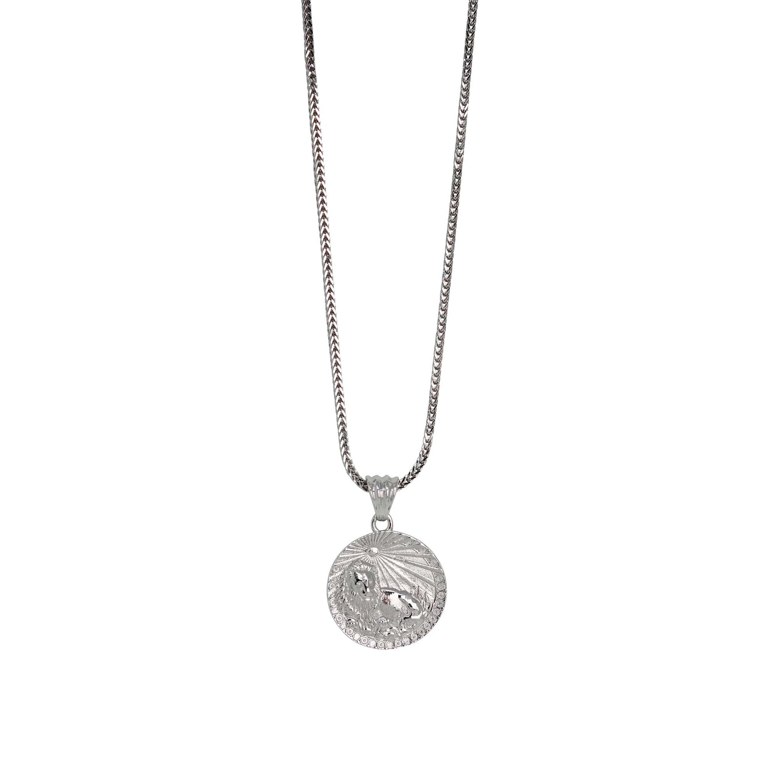Leo Zodiac Necklace – Sterling Silver Medallion Pendant