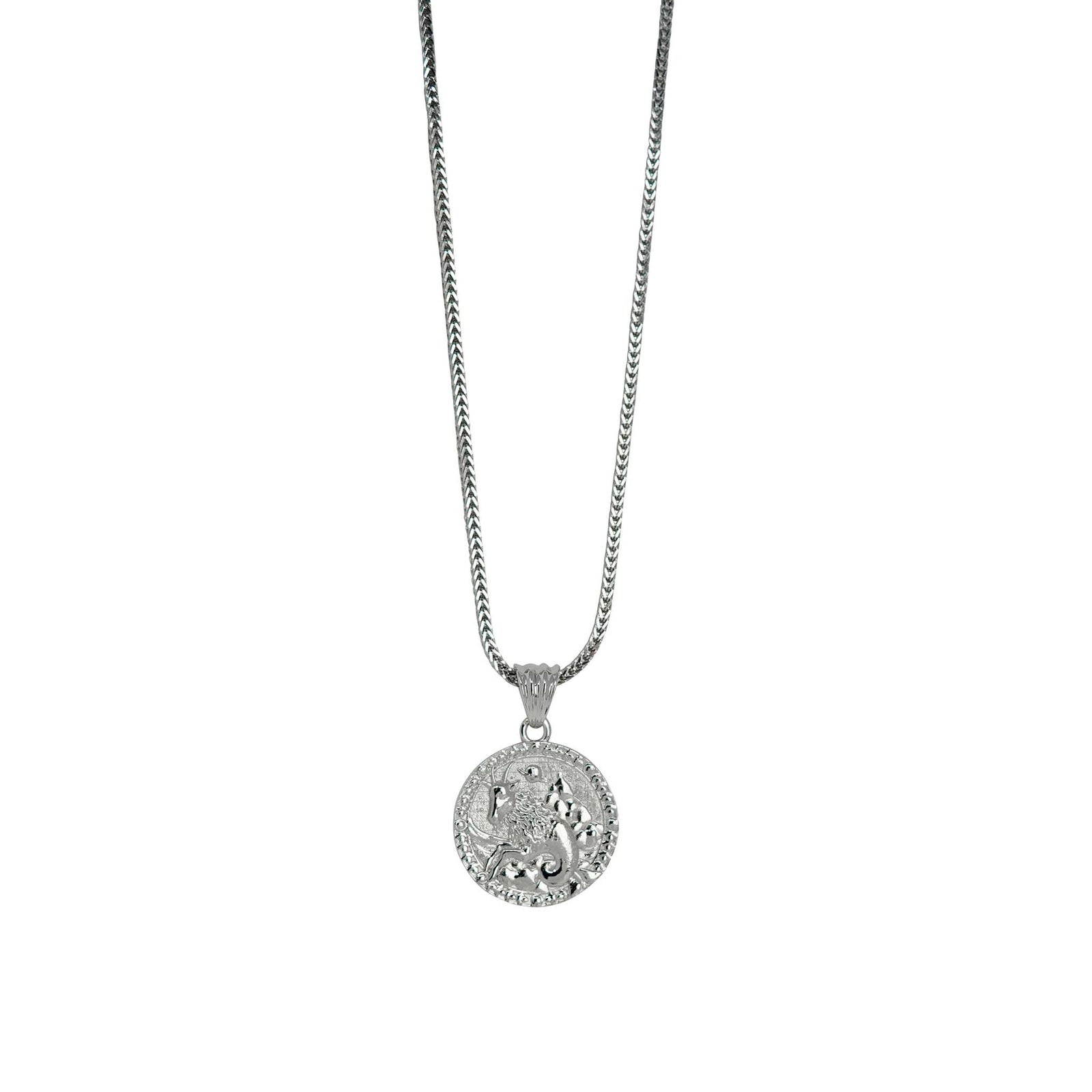 Capricorn Zodiac Necklace – Sterling Silver Medallion Pendant