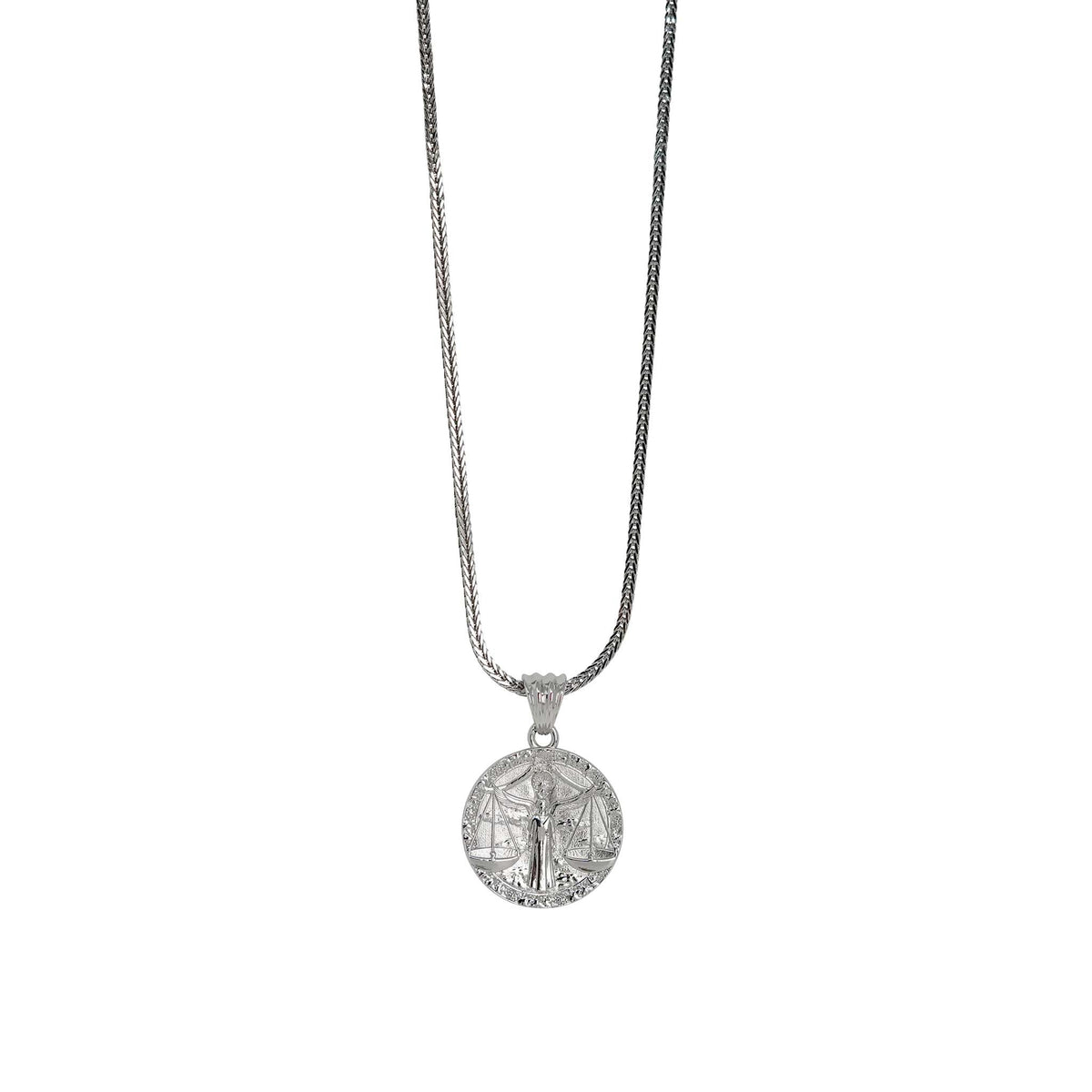 Libra Zodiac Necklace – Sterling Silver Medallion Pendant