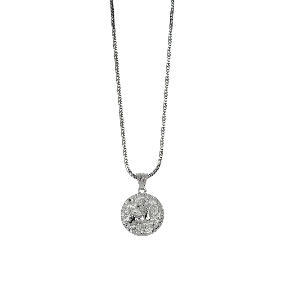 Sagittarius Zodiac Necklace – Sterling Silver Medallion Pendant