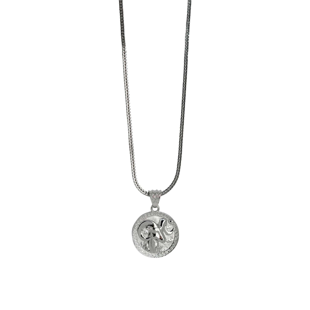 Aries Zodiac Necklace – Sterling Silver Medallion Pendant