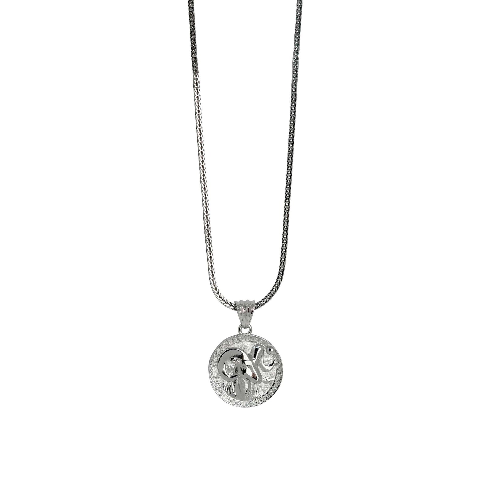 Aries Zodiac Necklace – Sterling Silver Medallion Pendant