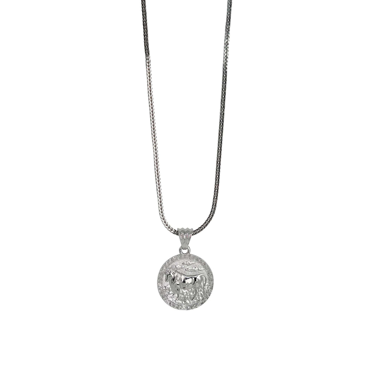 Taurus Zodiac Necklace – Sterling Silver Medallion Pendant