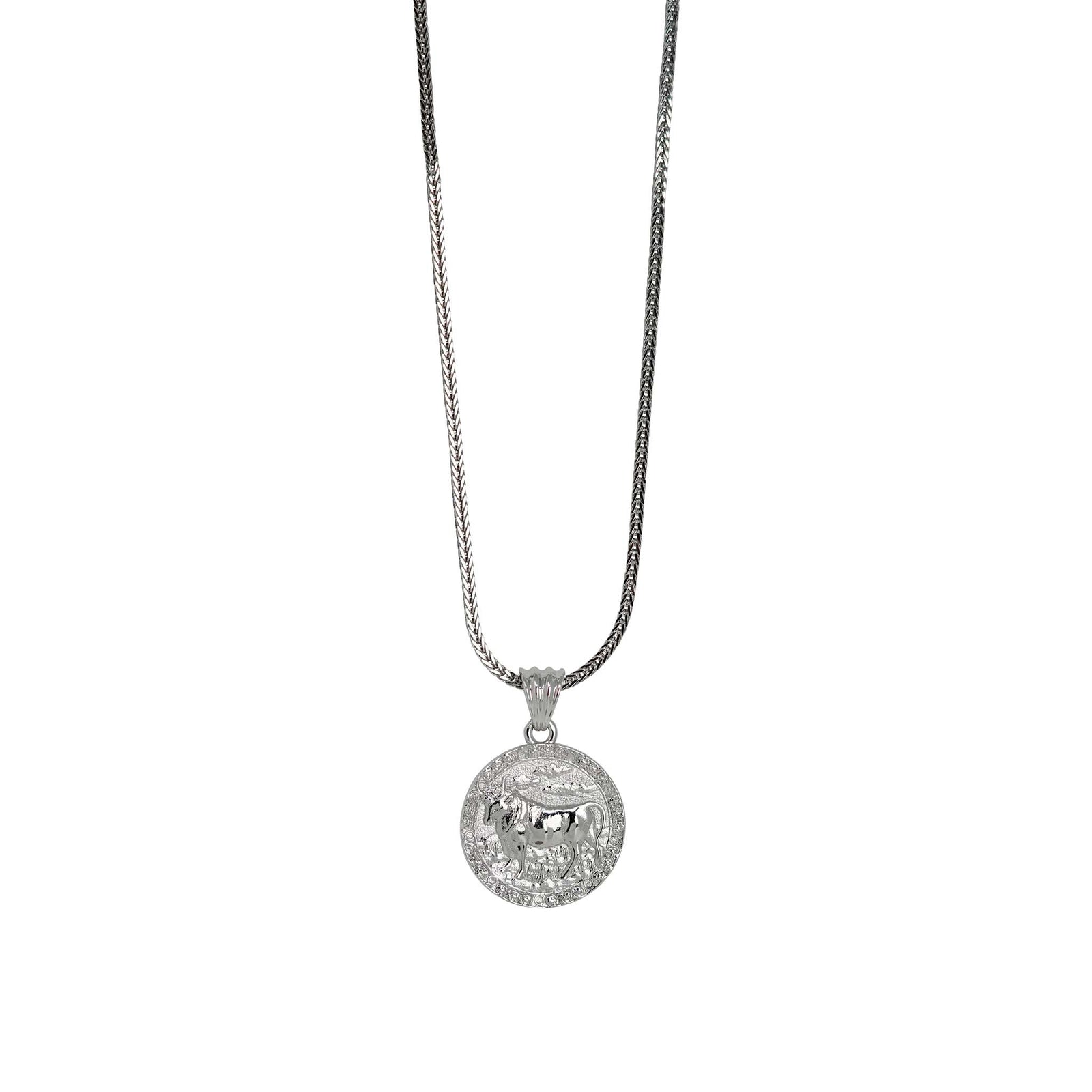 Taurus Zodiac Necklace – Sterling Silver Medallion Pendant