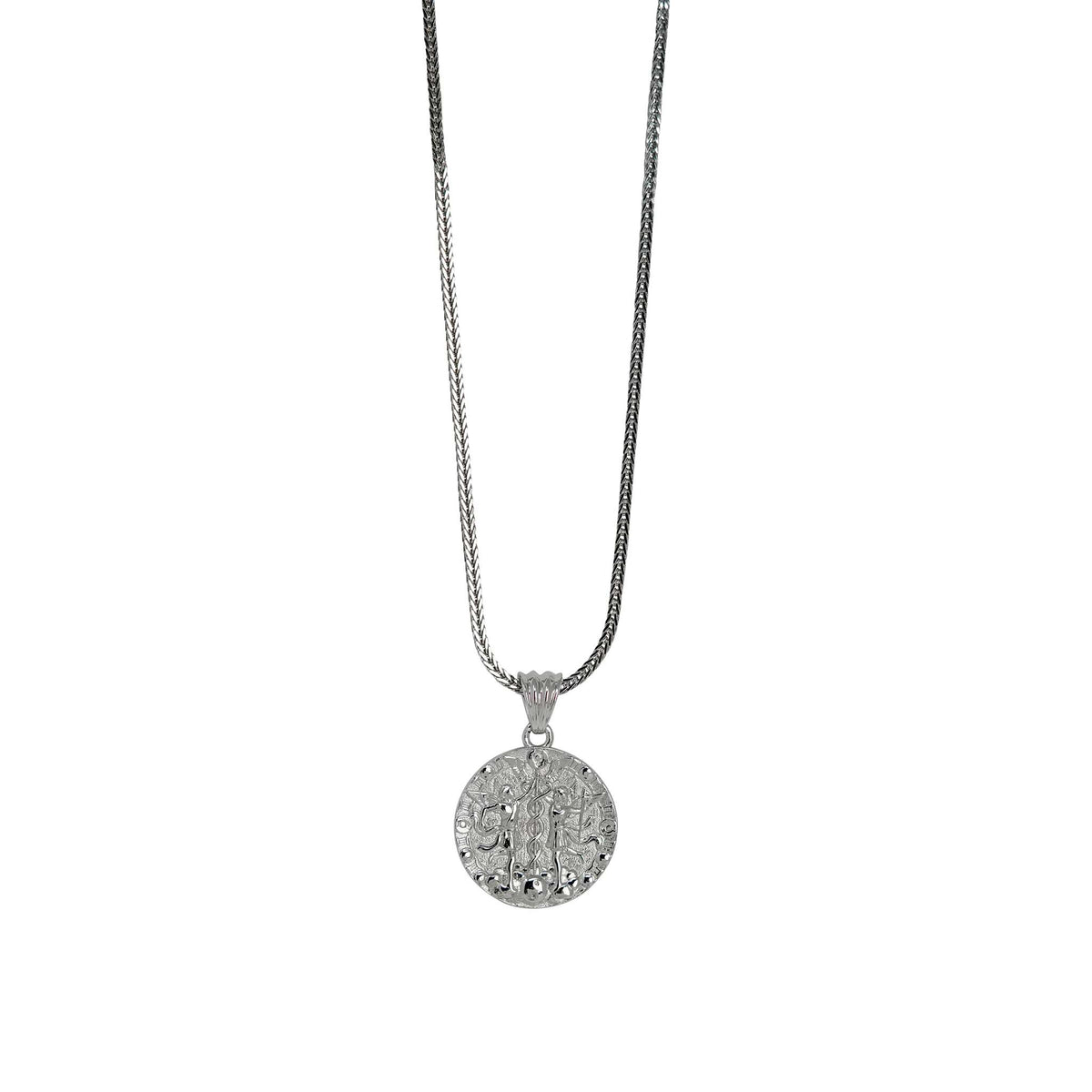 Gemini Zodiac Necklace – Sterling Silver Medallion Pendant