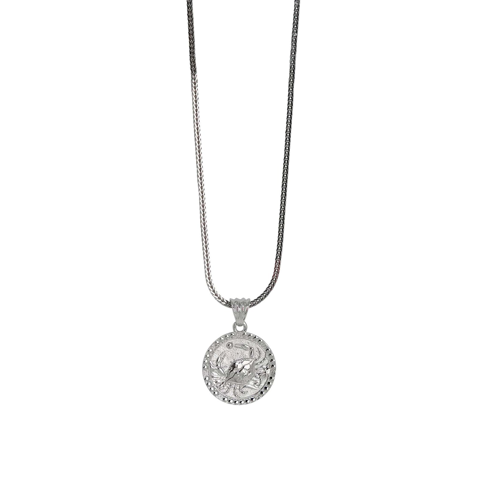 Cancer Zodiac Necklace – Sterling Silver Medallion Pendant