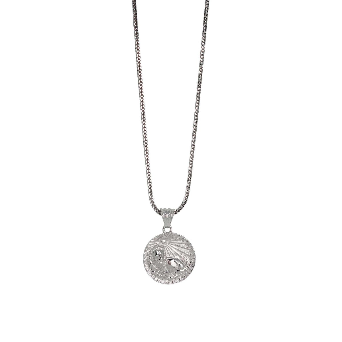 Leo Zodiac Necklace – Sterling Silver Medallion Pendant