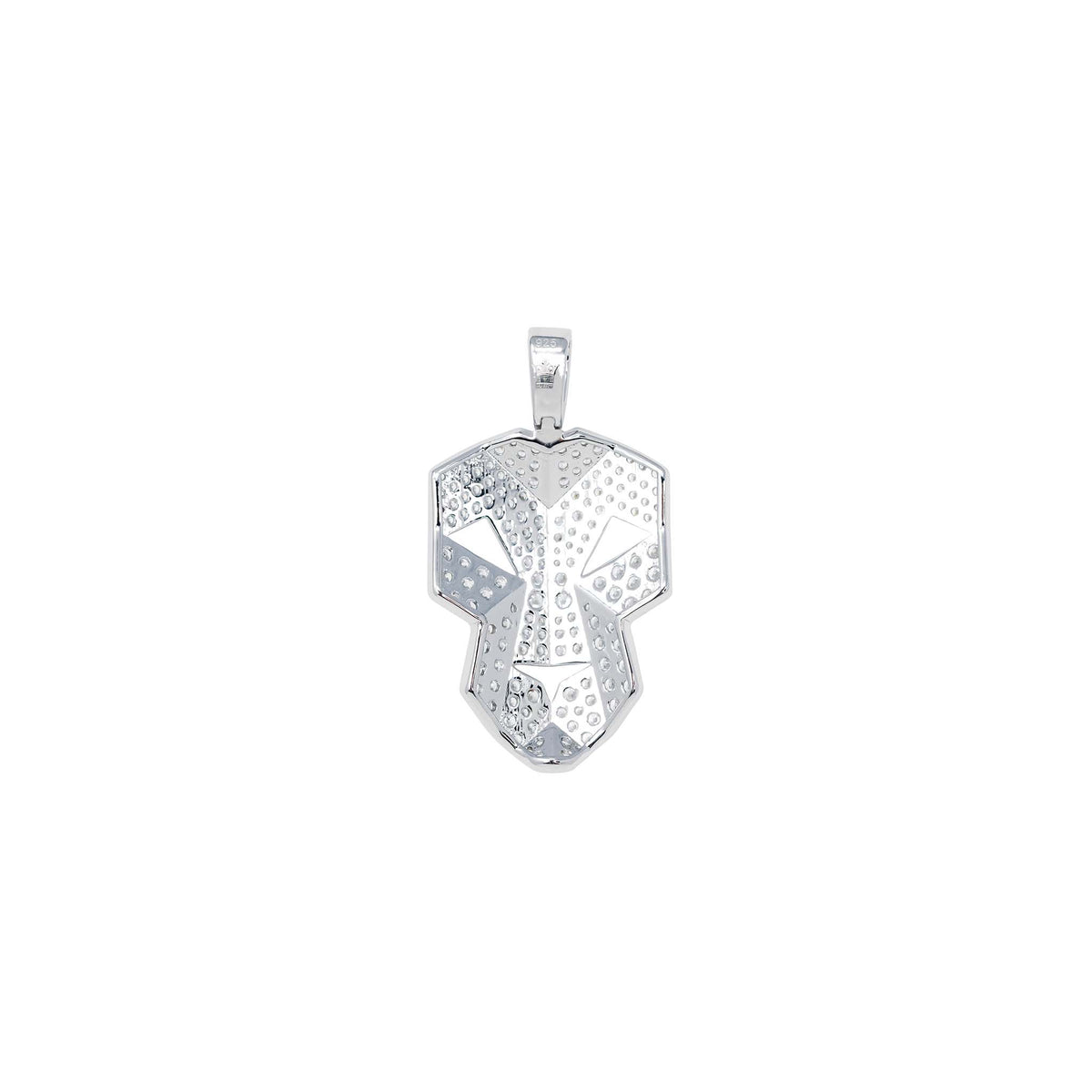 Iced Lion pendant 925 sterling silver plated with rhodium