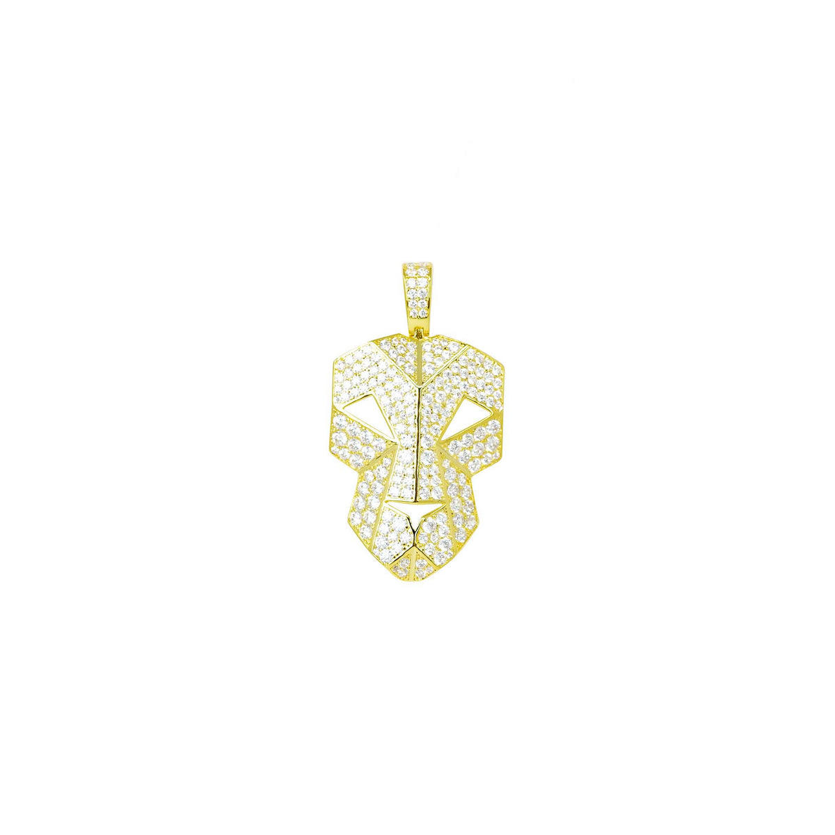 Iced Lion pendant brass with 14k gold plated