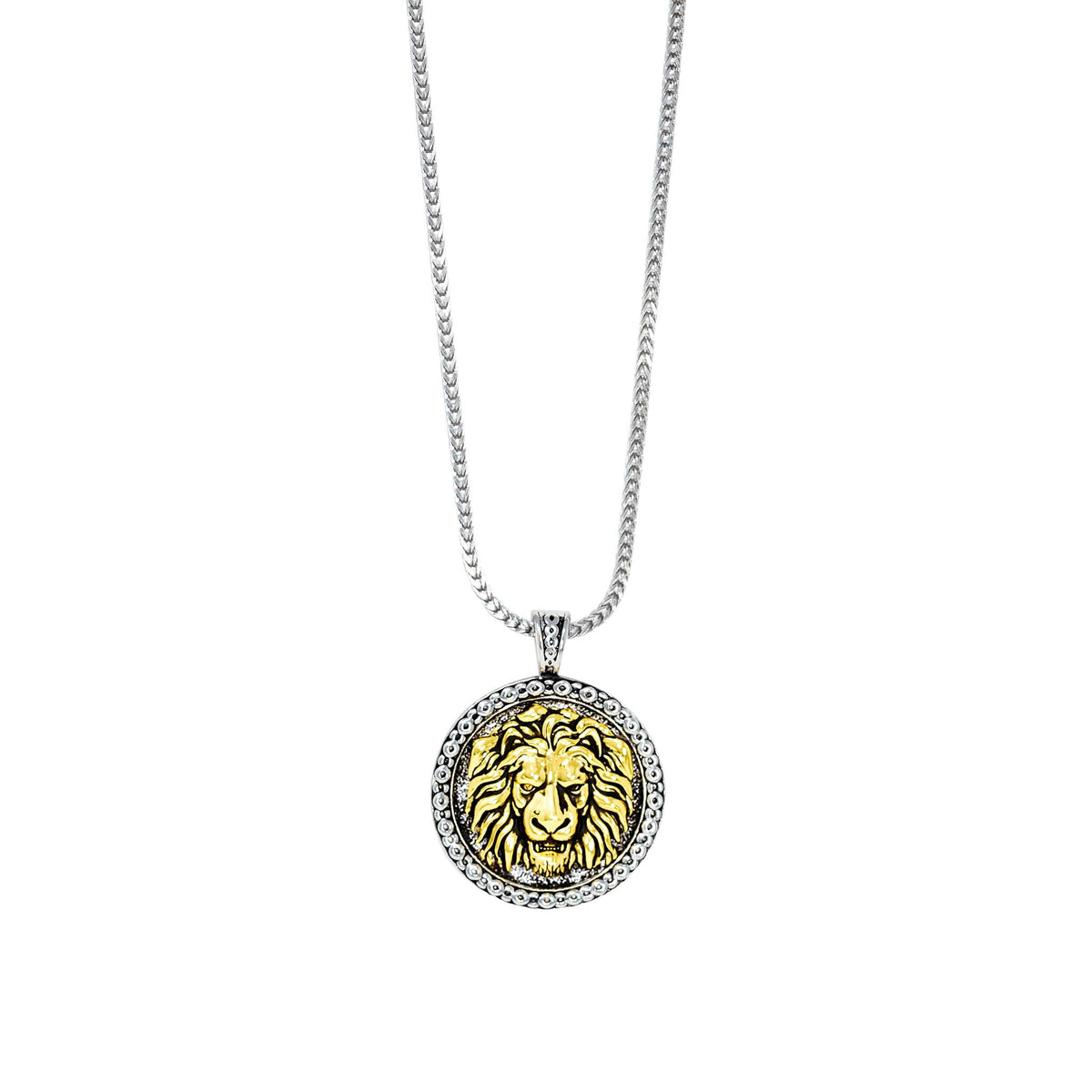 Lion necklace sterling silver rhodium plated