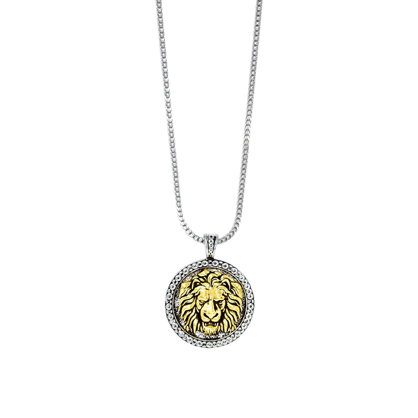 Lion necklace sterling silver rhodium plated
