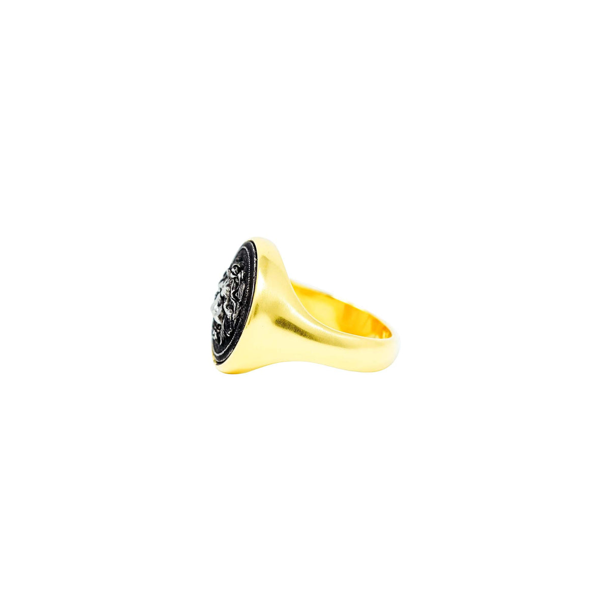 👑 Lion Signet Ring Gold Plating – Symbol of Power