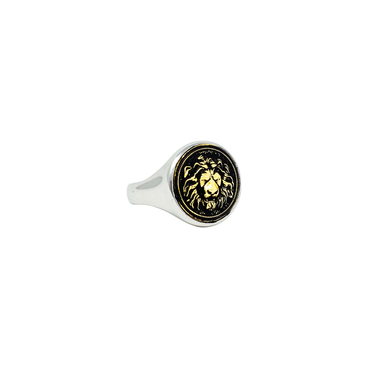 👑 Lion Signet Ring Rhodium Plating – Symbol of Power