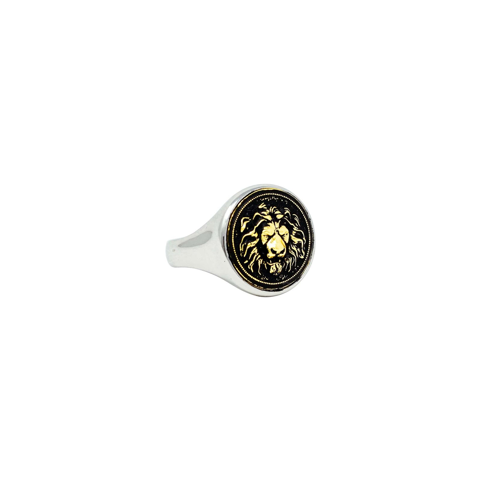 👑 Lion Signet Ring Rhodium Plating – Symbol of Power