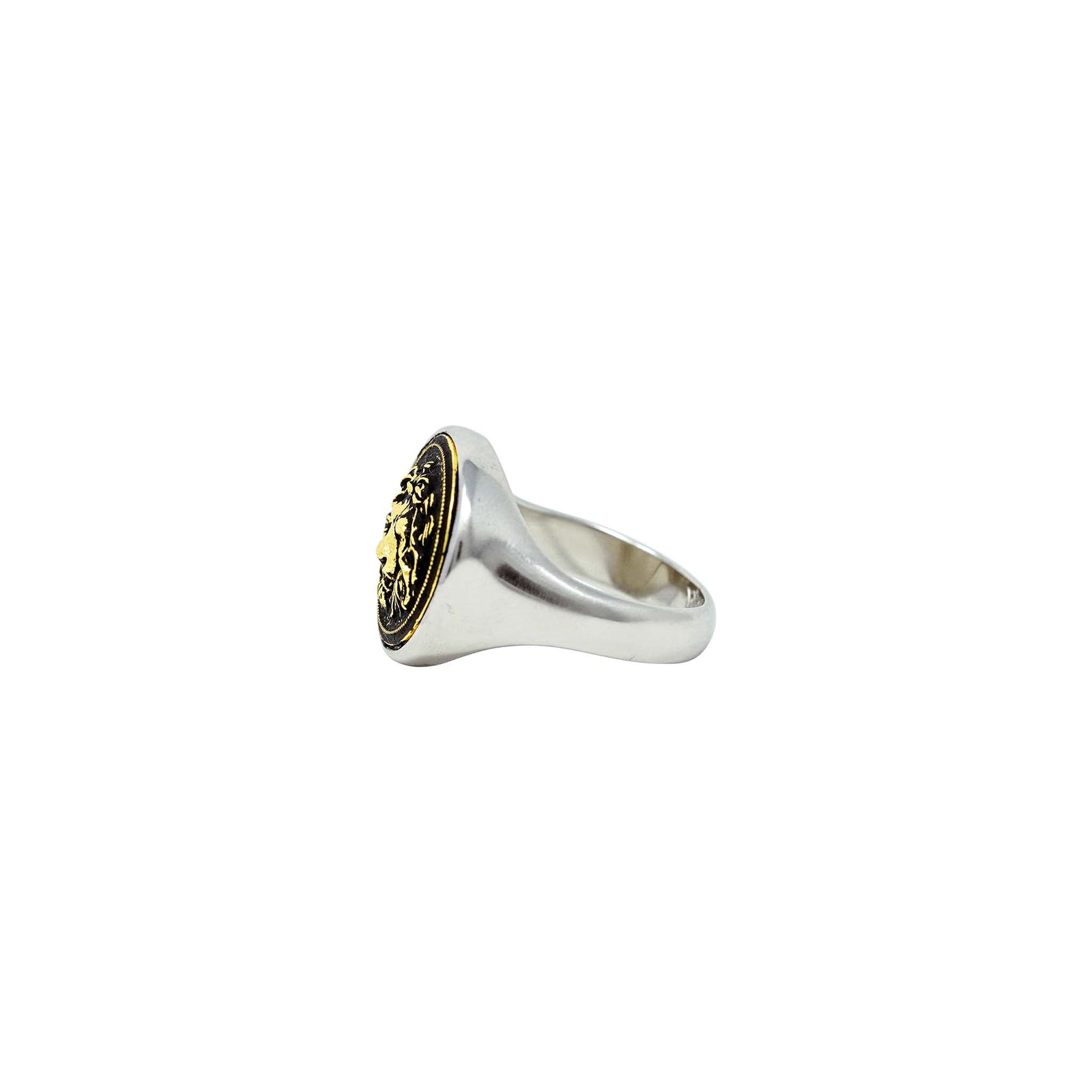 👑 Lion Signet Ring Rhodium Plating – Symbol of Power