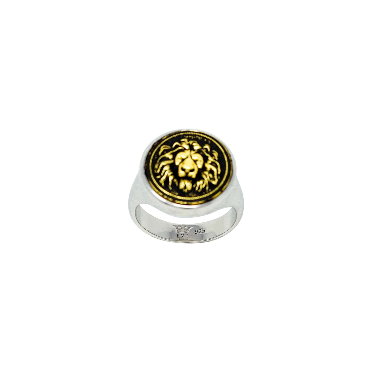 👑 Lion Signet Ring Rhodium Plating – Symbol of Power