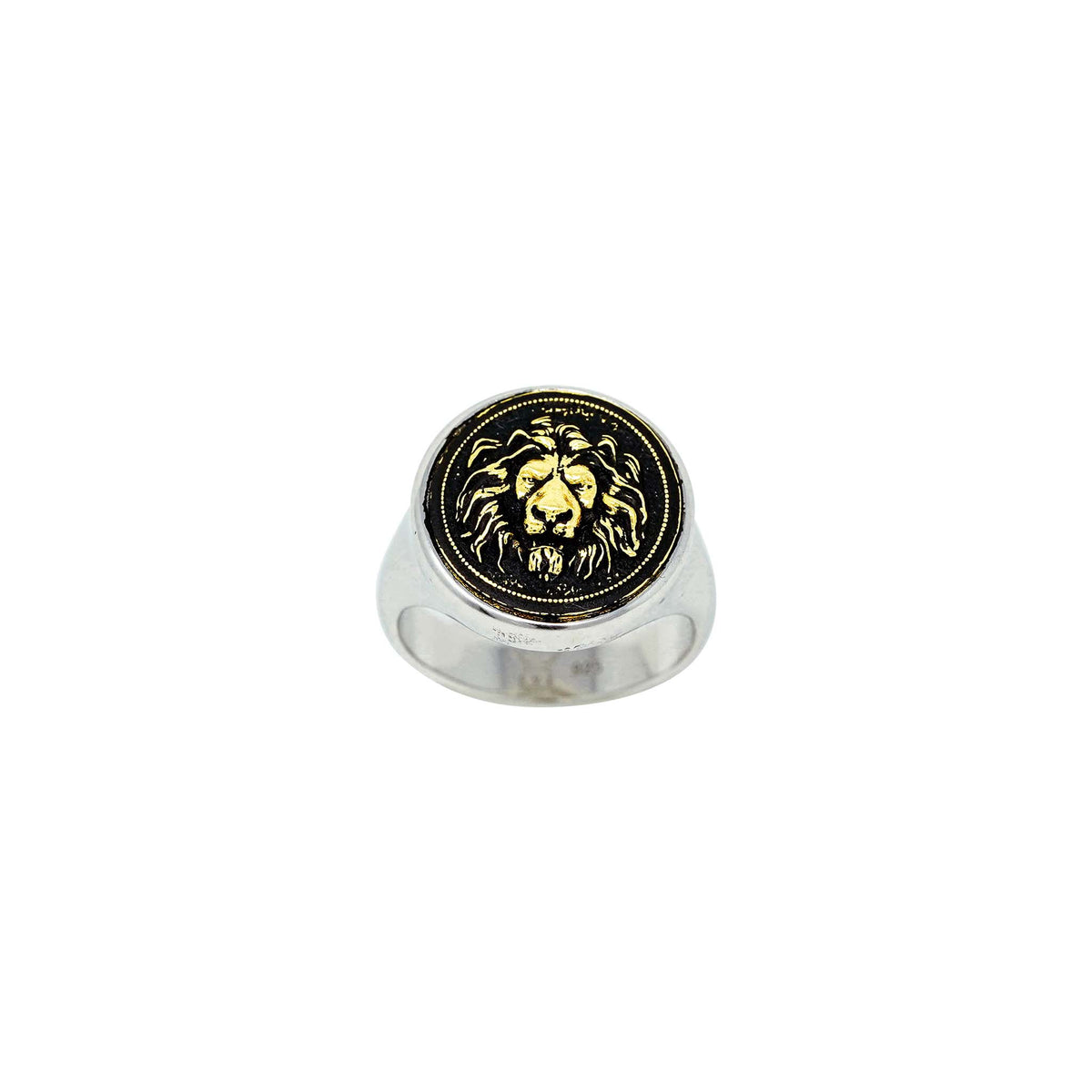👑 Lion Signet Ring Rhodium Plating – Symbol of Power