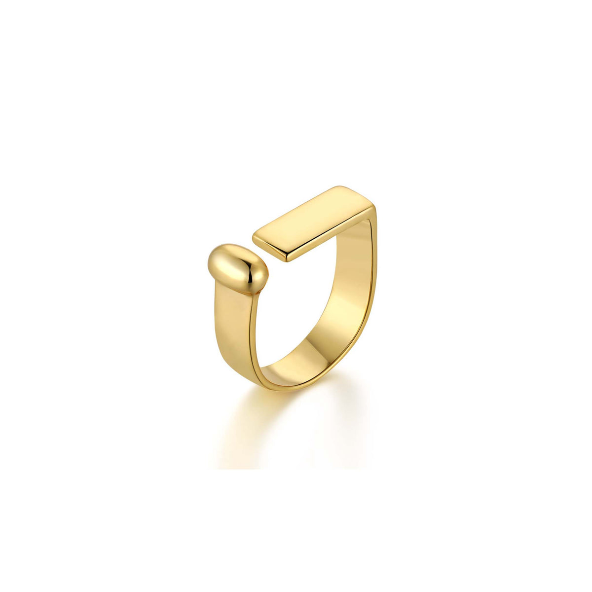 Modern Open Ring Gold Plated Sterling Silver