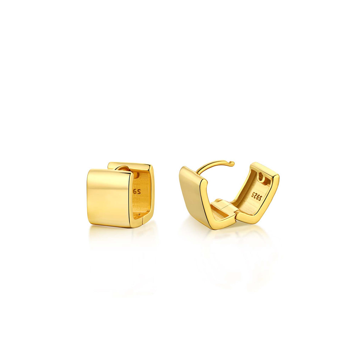 Modern Earrings Gold Plated Sterling Silver