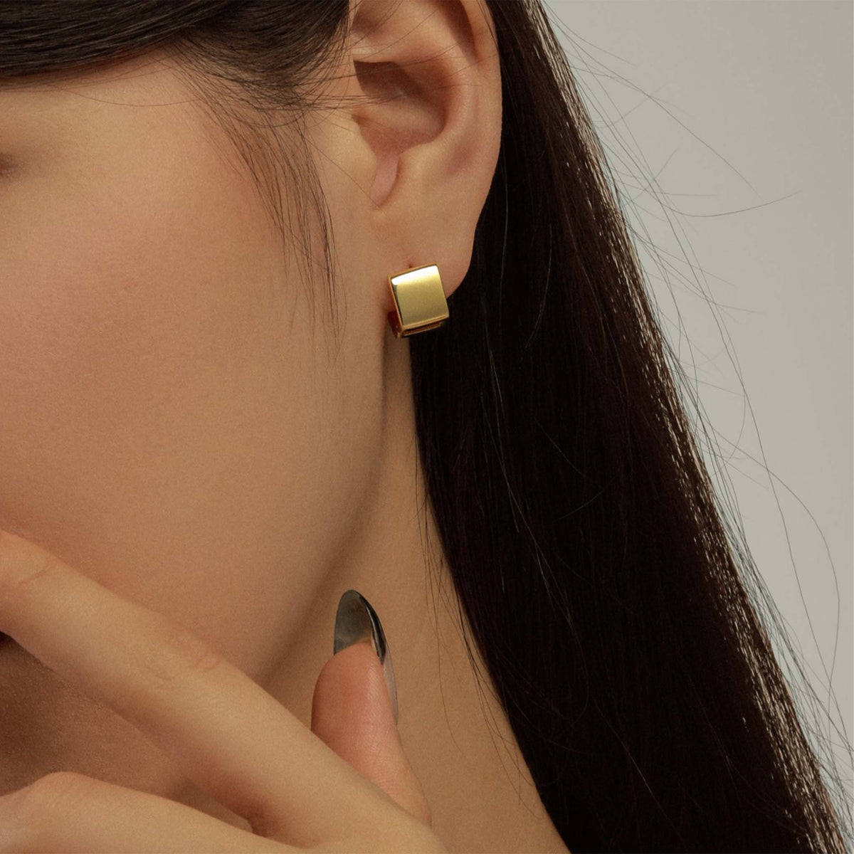 Modern Earrings Gold Plated Sterling Silver
