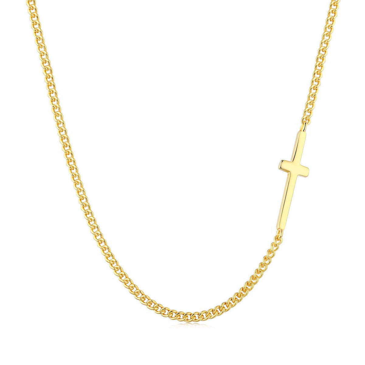 Cross Necklace Gold Plated Sterling Silver