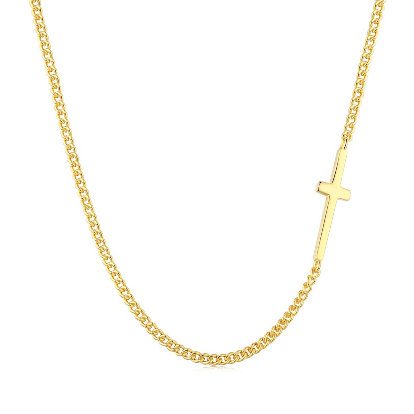 Cross Necklace Gold Plated Sterling Silver