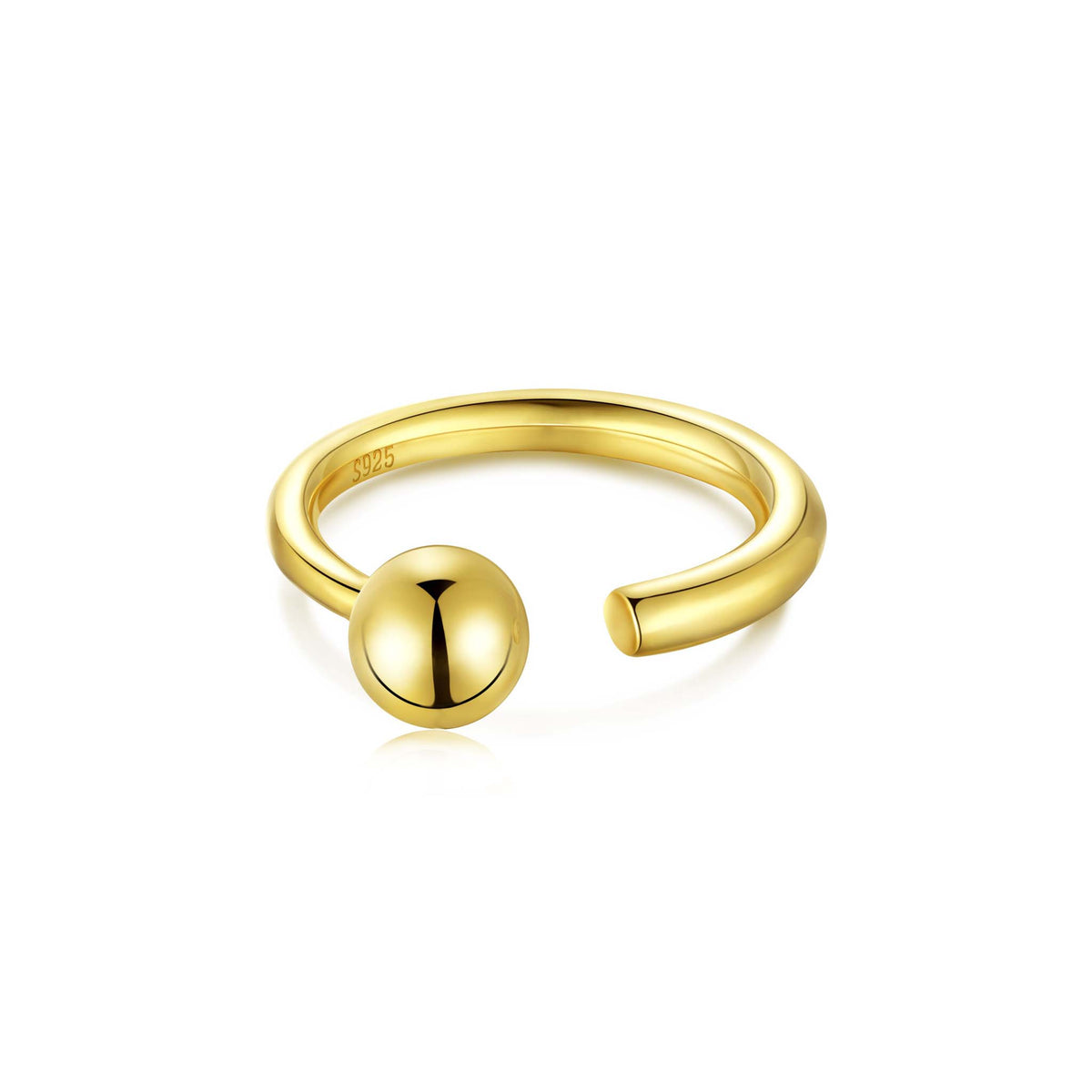 Ball Ring Gold Plated Sterling Silver