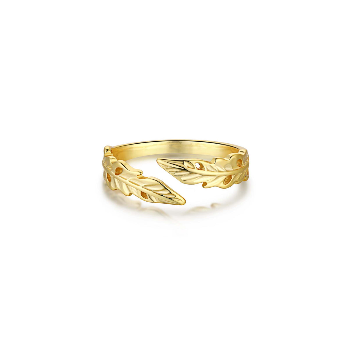 Leaf Ring Gold Plated Sterling Silver