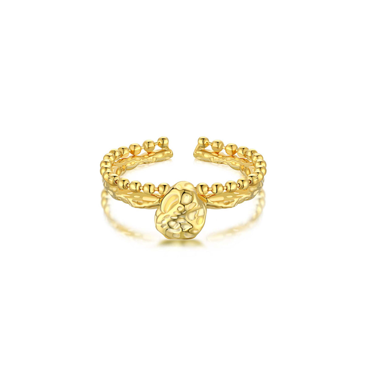 Meteorite Ring Gold Plated Sterling Silver