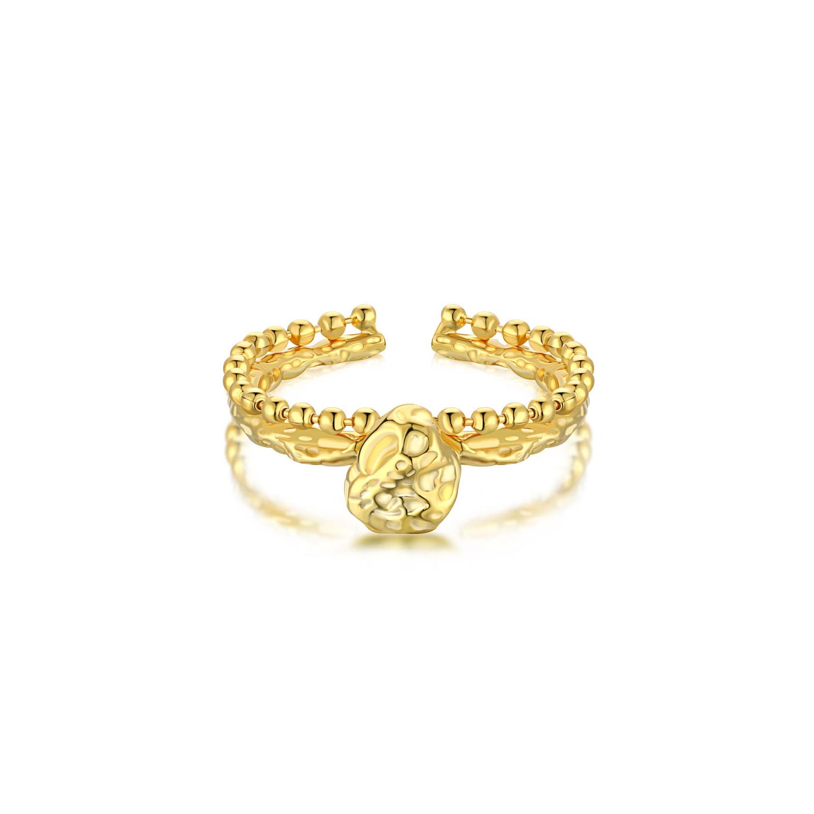 Meteorite Ring Gold Plated Sterling Silver