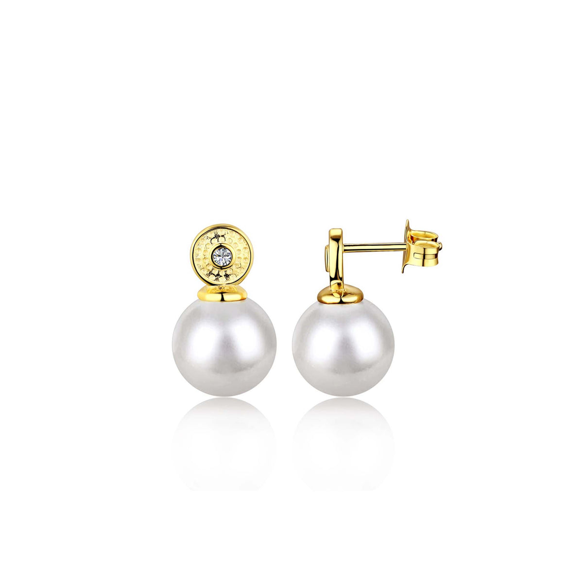 Pearl Drop Earrings Gold Plated Sterling Silver