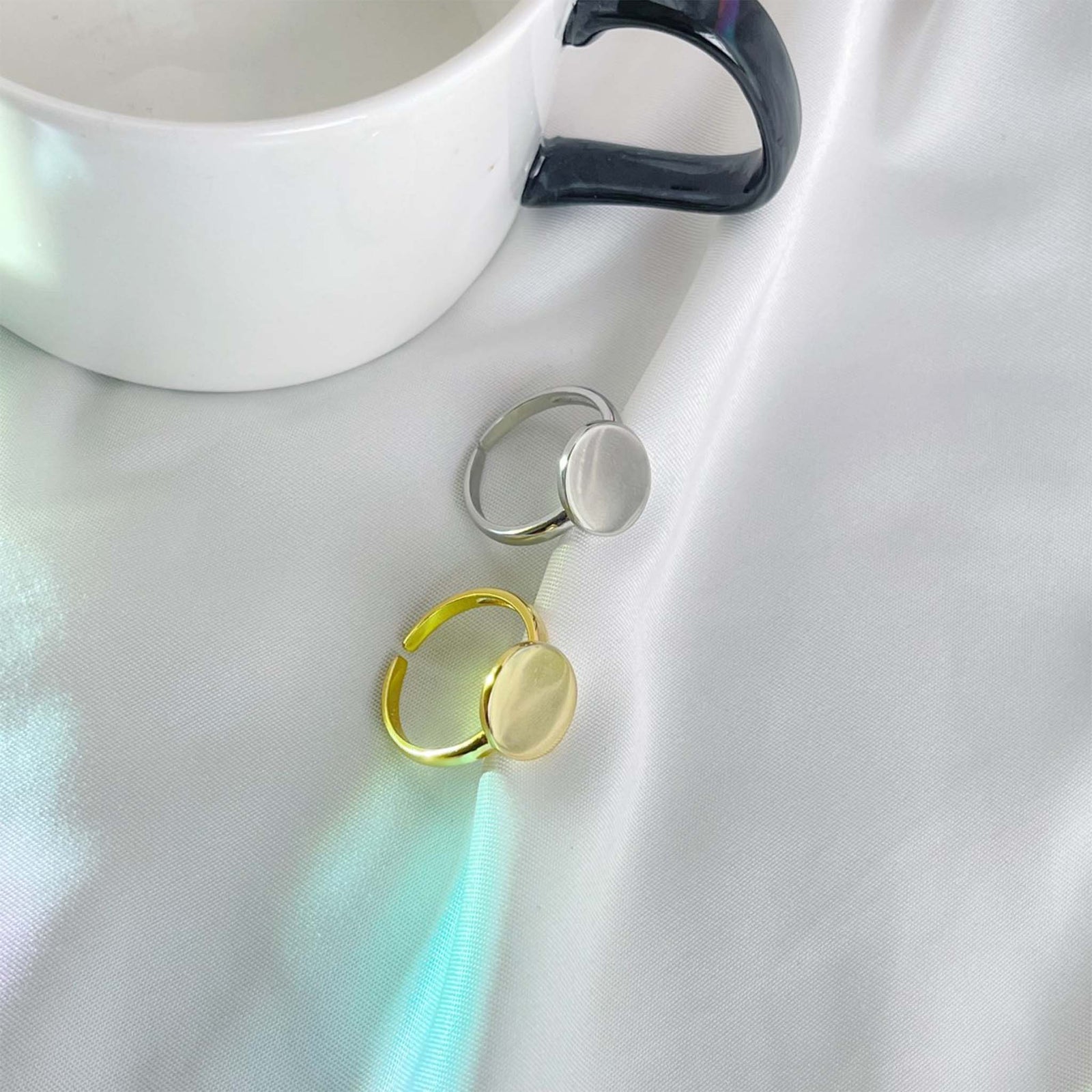 Signet Ring Rhodium Plated Sterling Silver