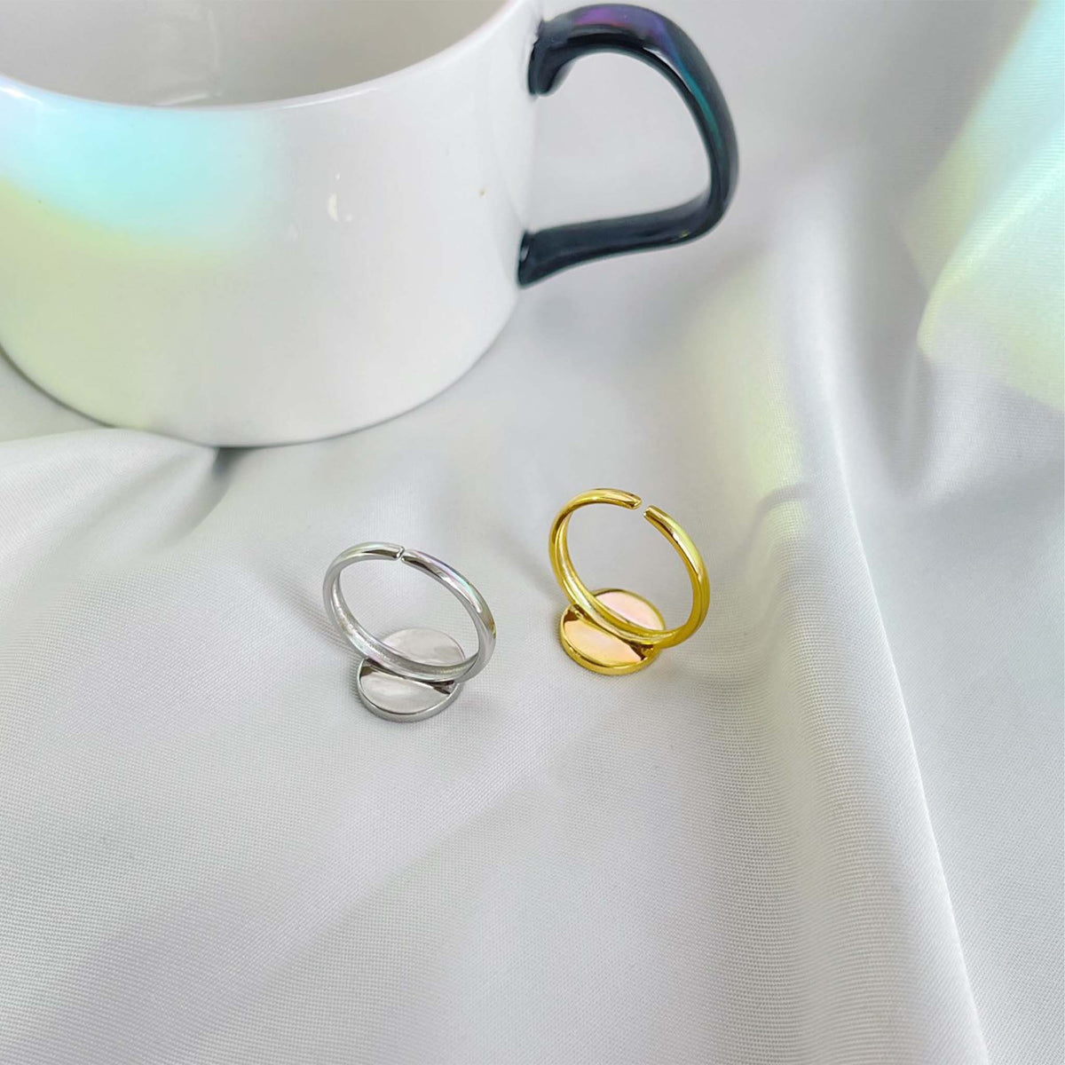 Signet Ring Rhodium Plated Sterling Silver