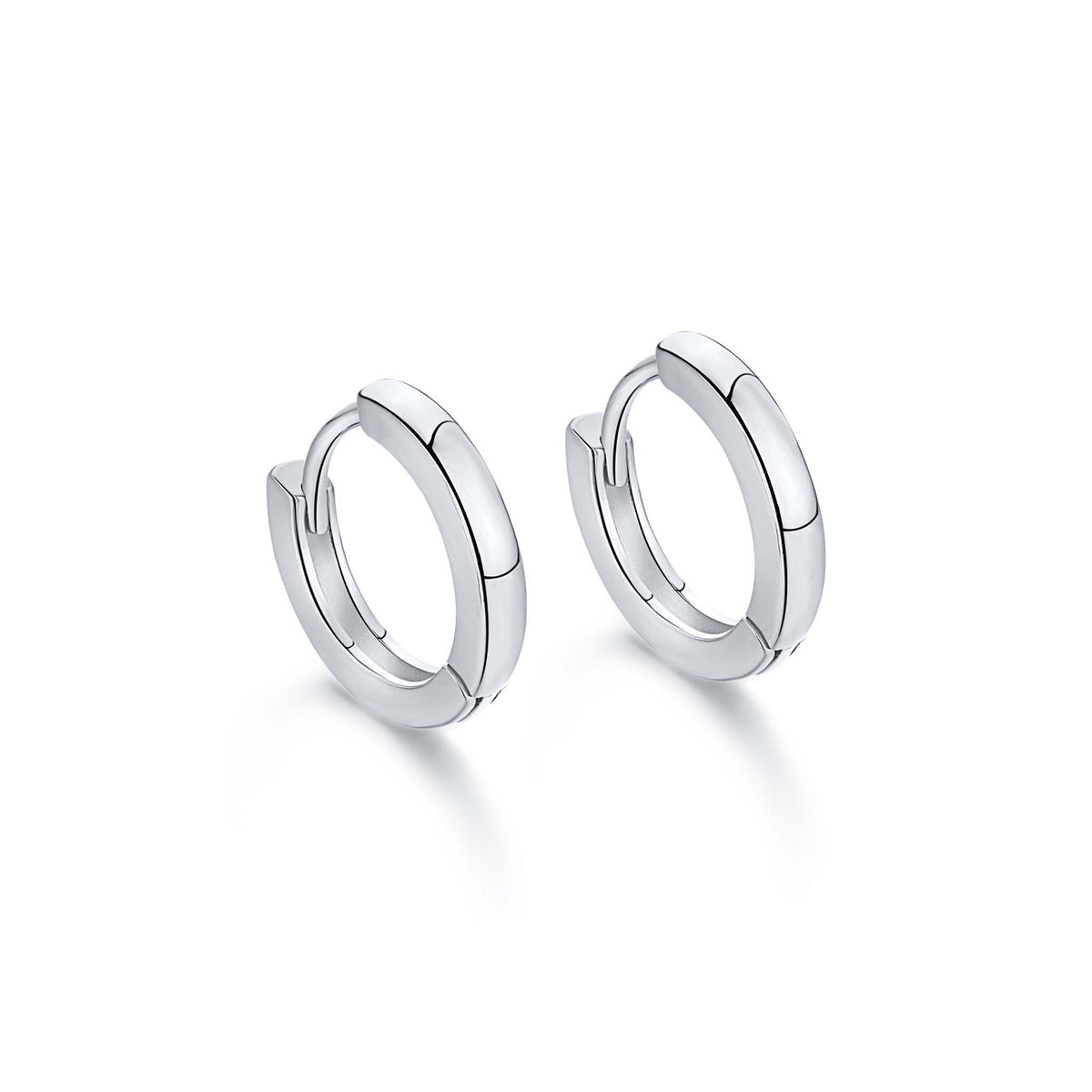 Small Hoop Earrings Rhodium Plated Sterling Silver