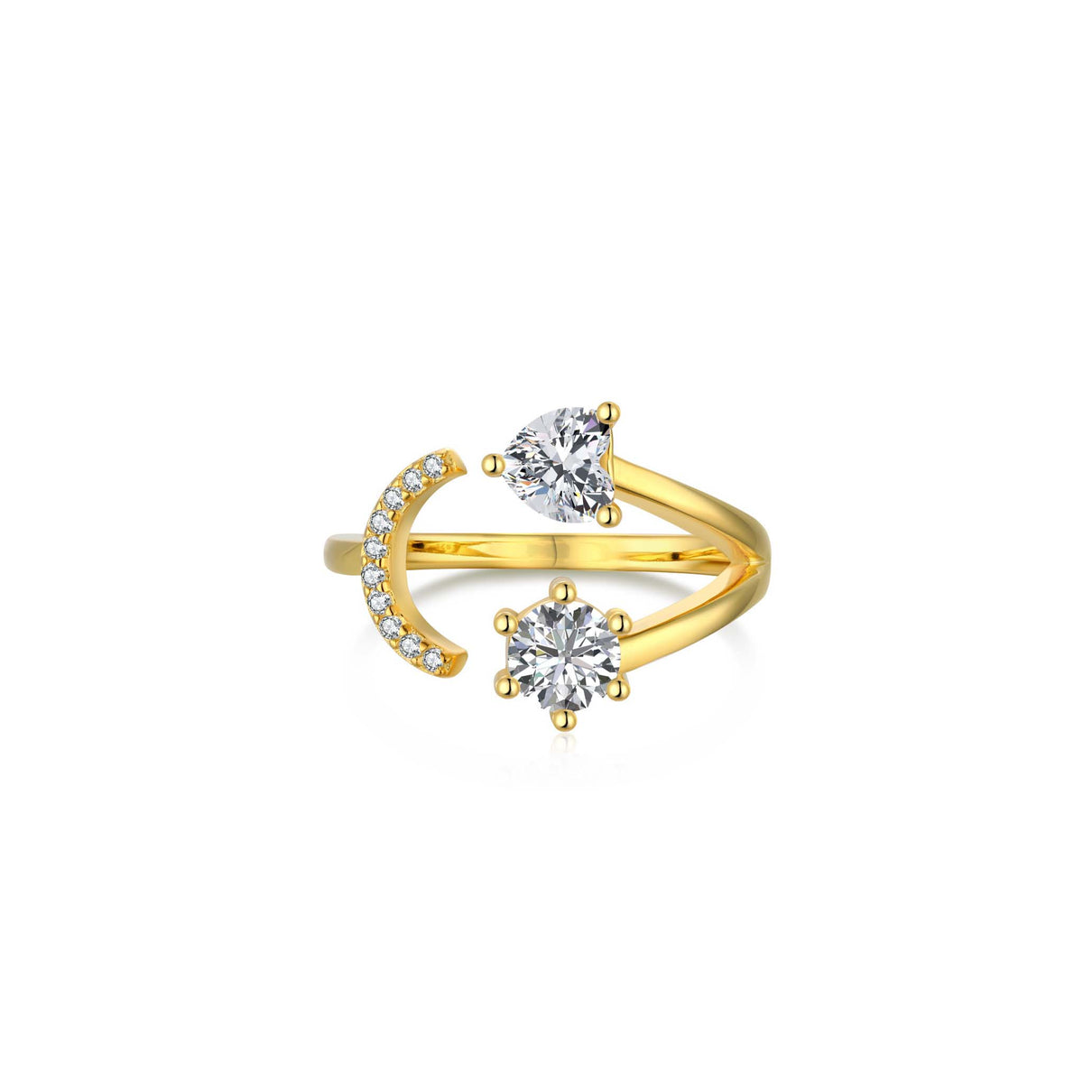 Smiley Face Ring 14K Gold Plated Sterling Silver