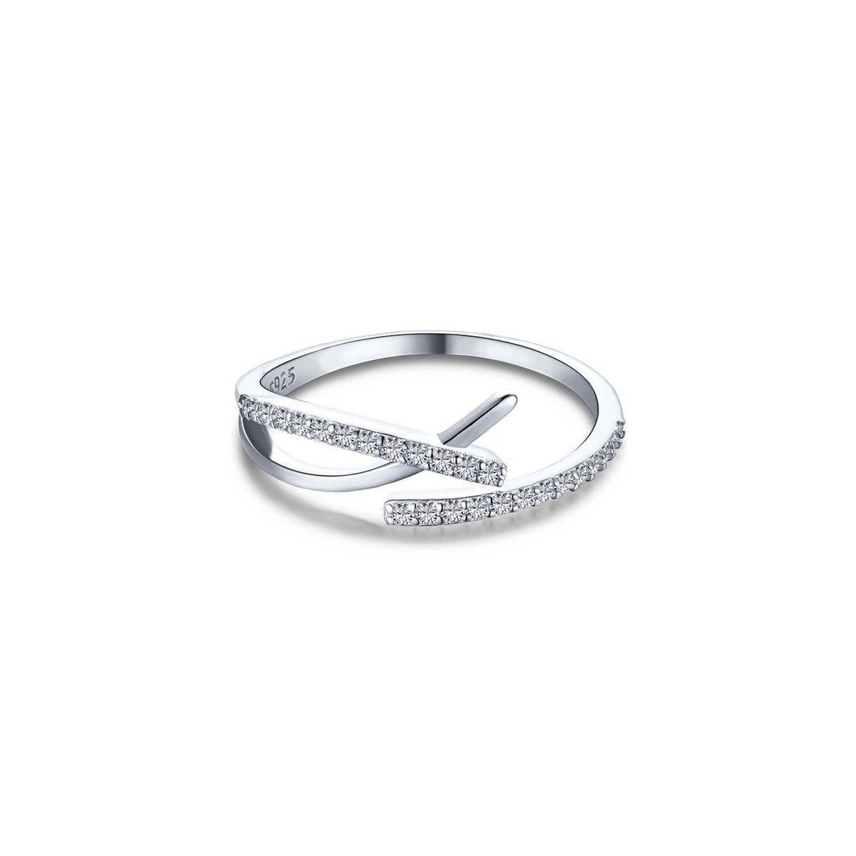 Tender Open Ring Rhodium Plated Sterling Silver
