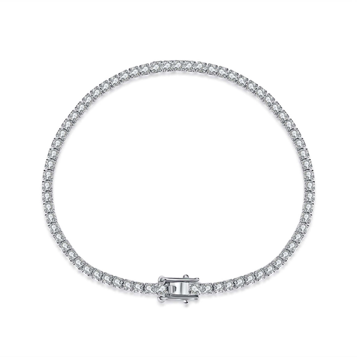 2mm Tennis Bracelet Rhodium Plated 925 Sterling Silver
