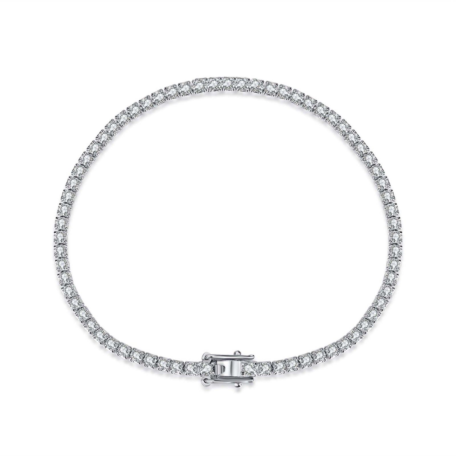 2mm Tennis Bracelet Rhodium Plated 925 Sterling Silver